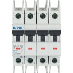 Eaton 190926 Leitungsschutzschalter, 10 A, 4p, Charakteristik: C, NA FAZ-C10/4-NA