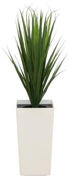 Nearly Natural 3-ft UV Resistant Grass Plant in White Tower Planter (Indoor/Outdoor)