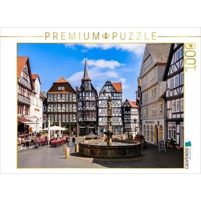 CALVENDO Puzzle Marktplatz mit Rolandsbrunnen | 1000 Teile Lege-Größe 64x48cm Foto-Puzzle für glückliche Stunden