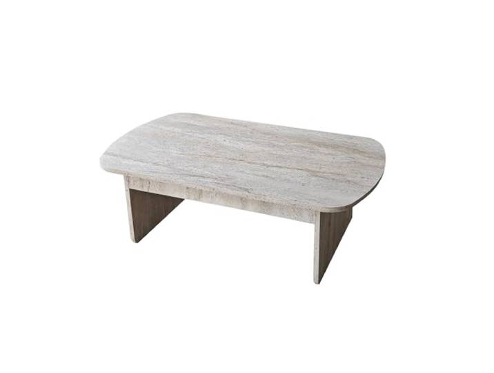 Hanah Home Modern Coffee Table, Travertine Color, 105 x 35 x 60 cm 100% Melamine Coated Particle Board, 18 mm Thickness, PVC Edgebanding Stylish & Functional Design