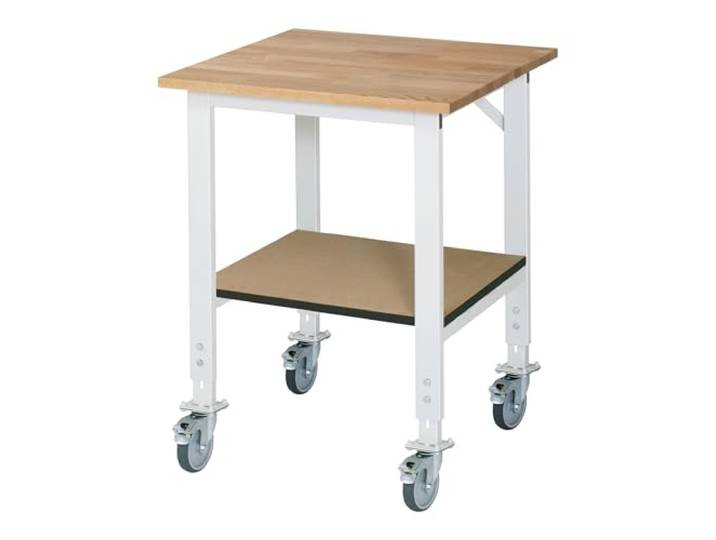 RAU Arbeitsplatz mit Ablage Mobile Tischplatte aus Buche Dicke 25 mm B x T 750 x 800 mm