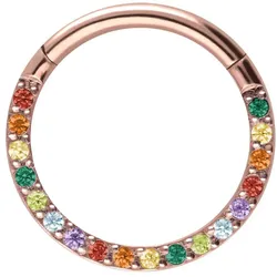 Titan Segmentring Clicker EINGEFASSTE BUNTE KRISTALLE