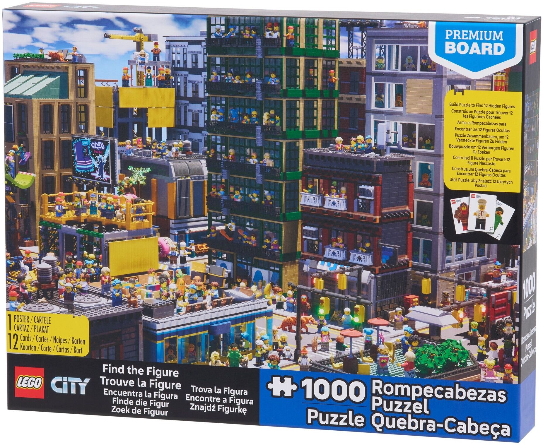 Just Play LEGO City Find the Figure 1000-Piece Puzzle for Kids, 1000 Piece Jigsaw Puzzle with Hidden Figures, Ages 6 and Up, Great for LEGO Fans and Adults