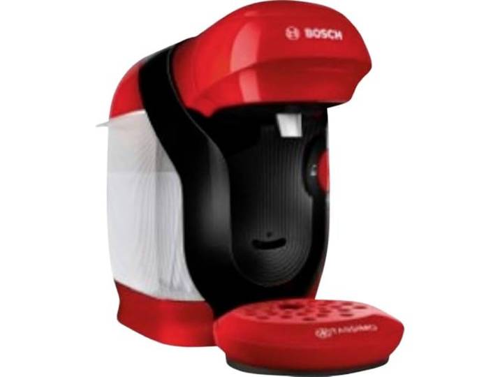 Bosch Machine à café multi-boissons Tassimo Style friendly\, TAS113E\, plus de 70 boissons chaudes\, OneTouch\, cafétière à dosettes\, compacte\, Intellibrew\, rouge