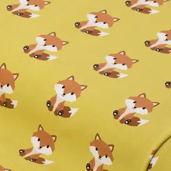 Baumwoll-Jersey "Kleiner Fuchs" mit Elasthan, lemon-color