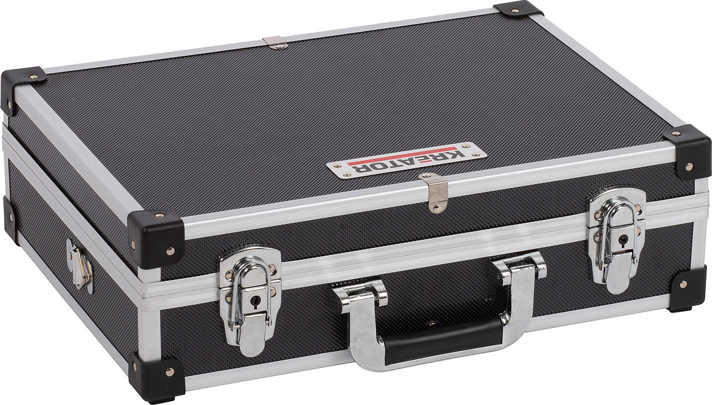 Kreator Krt640101b aluminium gereedschapskoffer, zilverkleurig, B: 42 cm, D: 12,5 cm, H: 30 cm