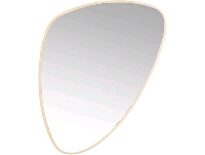 Kare-Design Wandspiegel, Glas, Paulownia, massiv, organisch, 56x83x3.5 cm, Garderobe, Garderobenspiegel
