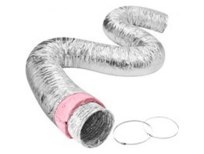 VEVOR Aluflexschlauch 7620mm lang Lüftungsschlauch Φ258mm Alu Flexrohr Luftkanal R-6 Thermischer Widerstandswert 25mm Rohrstärke Alurohr Schlauch Owens Corning-Isolierwatte Luftleitungen