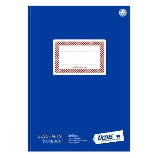 Ursus Geschäftsbuch OE DIN A4 liniert, blau Hardcover 192 Seiten (96x) (608394)