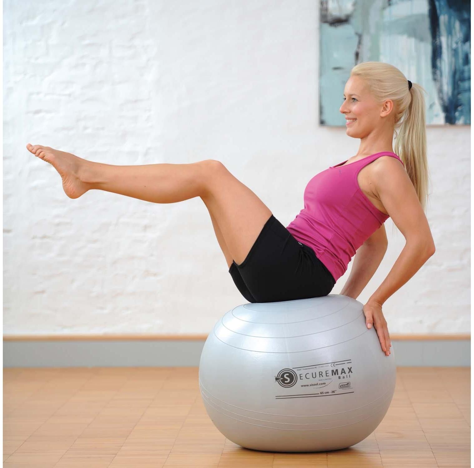 Gymnastikball SISSEL "Ball Ø 65 cm", silber (silberfarben), BälleØ:65cm, Kunststoff, Gymnastikball, Ø:65cm silberfarben Einheitsgröße