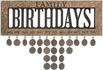 The Hearthside Collection Framed Family Birthday Calendar