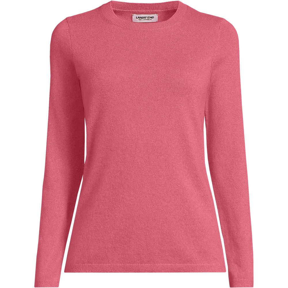 Kaschmir-Pullover mit rundem Ausschnitt in Petite-Größe, Damen, size: petite, Rot, Kaschmir, by Lands' End