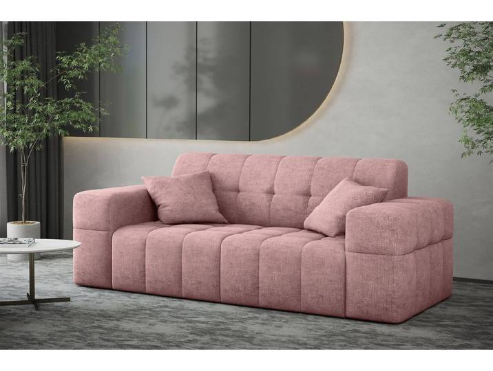 Fun Möbel Sofa Sofa Designer-Sofa NANCY 2-Sitzer in Stoff Harmony, Rundumbezug