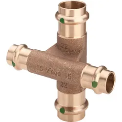 Viega Kreuzstück mit SC Profipress Therm 2244 in 22x15mm Rotguss