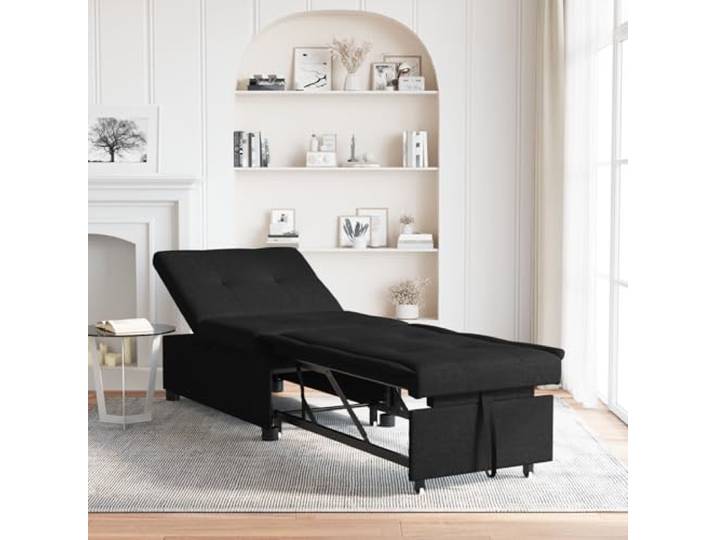 HEFZGDB 3-in-1 Schlafsofa mit ausziehbarem Design in Schwarz, vielseitiges Möbelstück für modernes Wohnen, platzsparend und robust mit Verstellbarer Halterung, komfortabel für Lounge
