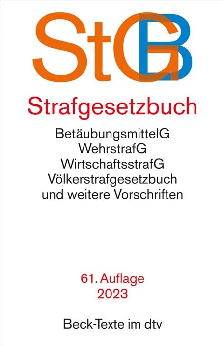 Strafgesetzbuch: mit Einführungsgesetz, Völkerstrafgesetzbuch, Wehrstrafgesetz, Wirtschaftsstrafgesetz, Betäubungsmittelgesetz, Versammlungsgesetz, ... des Nebenstrafrechts (Beck-Texte im dtv) - Preis vom 14.10.2026 23:07:16 h