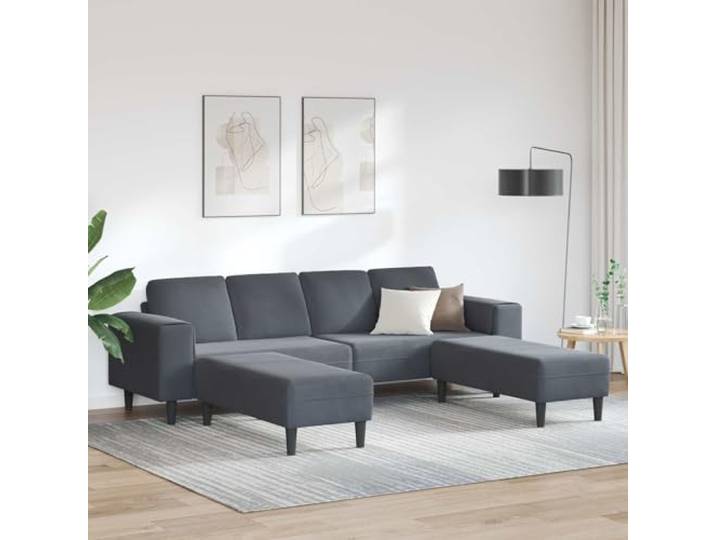 ZQQLVOO 3er Sofa Dunkelgrau Polyester Wohnzimmer Couch Strapazierfähiger Sperrholzkorpus, Atmungsaktiver Stoff, Wetterbeständig, Pflegeleicht