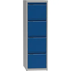 Metall-Hängeregisterschrank A4, 4 Schübe, blau