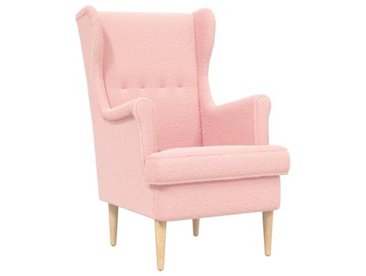 Tmriohed Polstersessel Rosa Bouclé Sessel Wohnzimmer 65x79x100 cm Weicher Polsterstuhl mit Bouclé-Stoff und Kautschukholz-Beinen. Dieser Rosa Relaxsessel passt ideal ins Schlafzimmer.