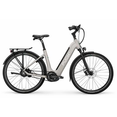 E-Bike PUCH "BOSCH PUCH C 8.7" Gr. 46, beige (grau aluminium matt, schwarz), Elektrofahrräder, Damen, 46cm, 28 Zoll (71,12cm)