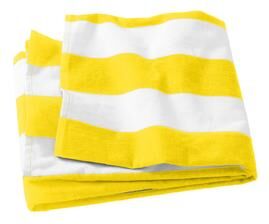 Port Authority PT43 Cabana Stripe Beach Towel in Sunflower Yellow size OSFA   Cotton