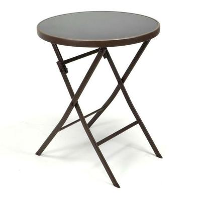 Bistro Tisch mit Glasplatte, klappbar