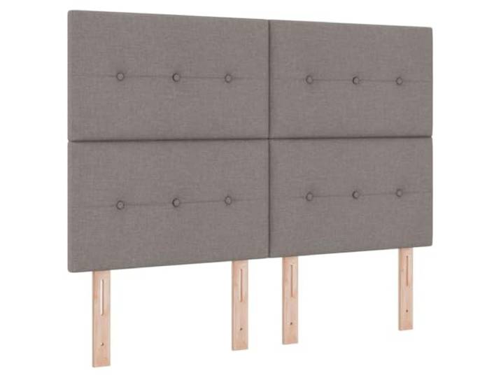 KKgypkn LED Boxspringbett mit LED Beleuchtung Taupe 140 x 200 cm Stoff inklusive Matratze