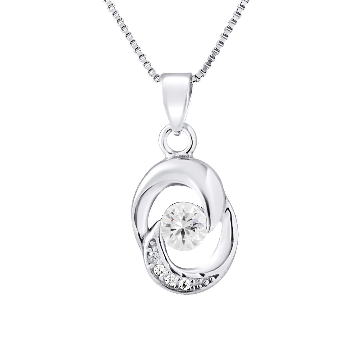 Fancy hanger zirkonium zilver 925 oxiden wordt geleverd met een ketting aangeboden