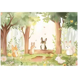 FOTOTAPETE Kinderzimmer Wald Tiere 400x280