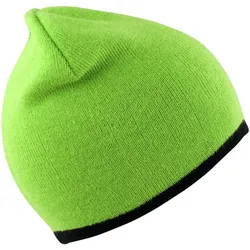 Result Winter Essentials Unisex Wende Strickmütze Beanie RC046X lime/black one size
