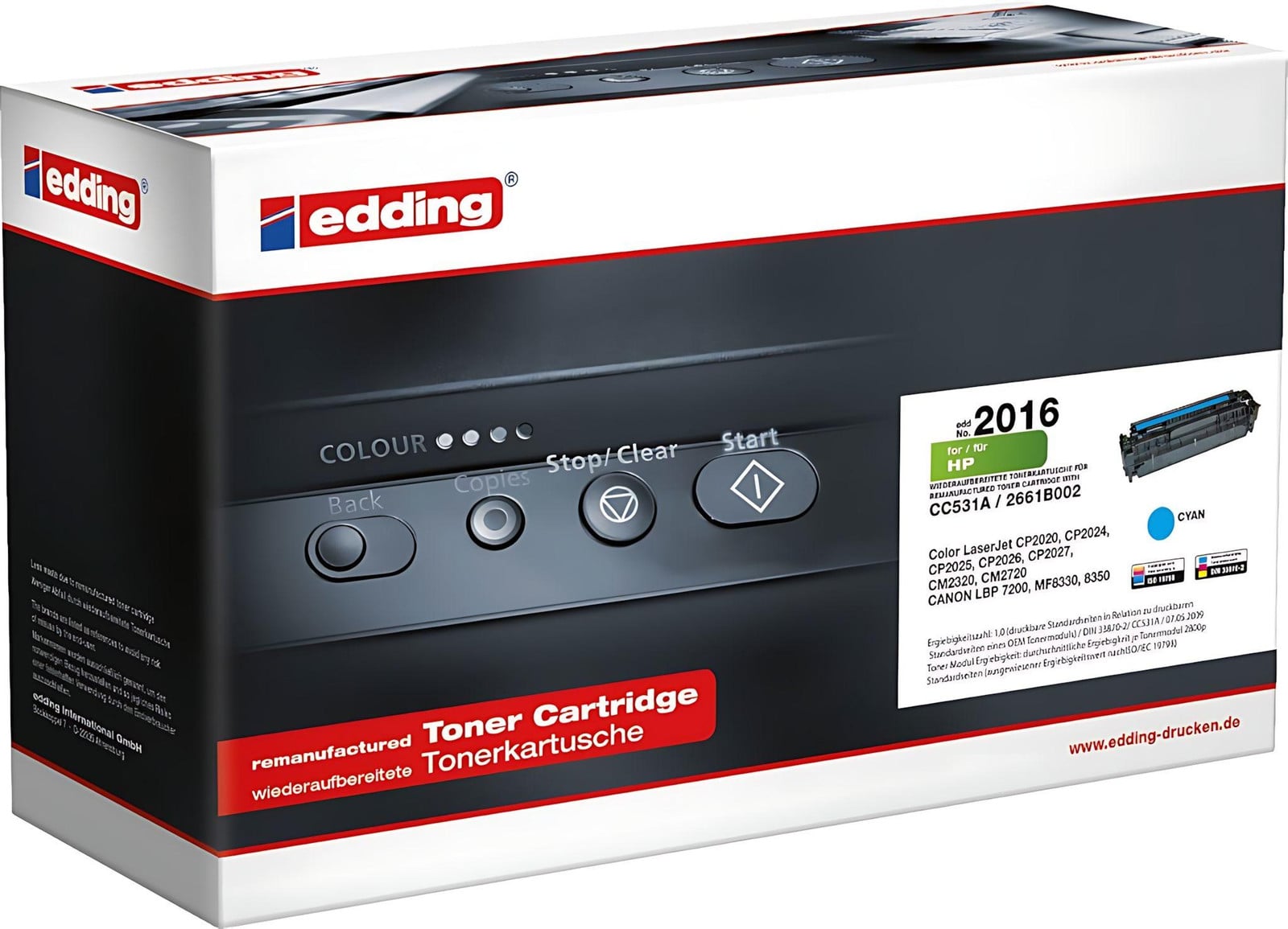 Edding CC531A HP Cyan Inktcartridge