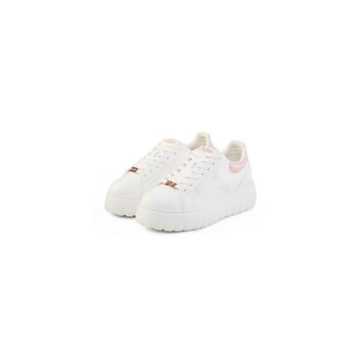 Sneaker BUFFALO "Buffalo QUEEN ONE", Damen, Gr. 37, rosa (weiß, pink), Polyurethan, Schuhe Sneaker