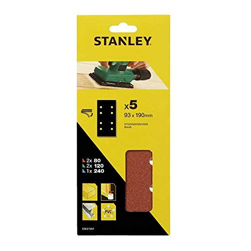 Stanley STA31597-XJ Schuurpapier 5 stuks met gaten, Bruin
