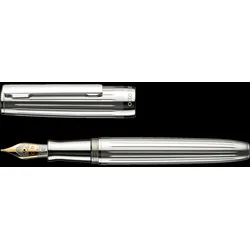 Faber-Castell ottohutt Design 07 Füllfederfaden Guilloché Silber Feder Breit