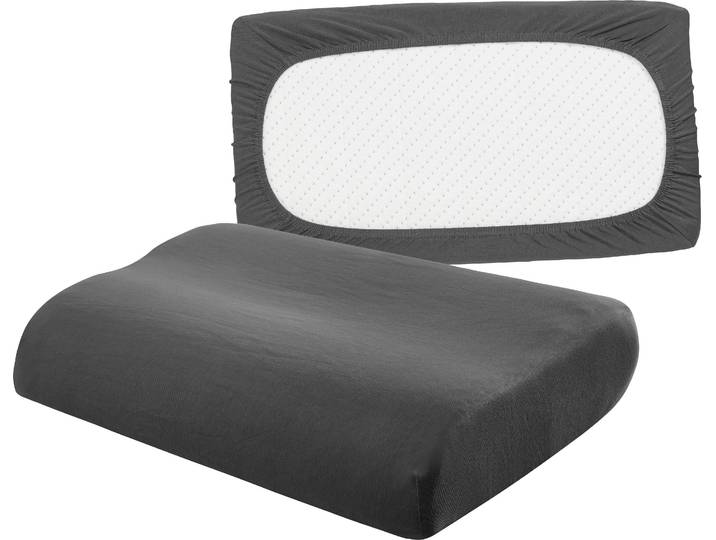 Kissenbezug BELLANA Universal Jersey , grau (anthrazit), B:80cm L:40cm, Feinjersey, Obermaterial: 95% Baumwolle, 5% Elasthan, Kissenbezüge, Kissenbezug, passend für Nackenstützkissen