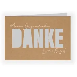 Dankeskarte Jugendweihe: Jugendweihe DANKE in Braun