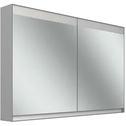 Schneider FILO HCL Spiegelschrank, Unterputz, Lichtband oben, 1195x147x759mm, 2 Türen, 2 Steckdosen, 180.120.02.04, Ausführung: EU-Norm/Korpus grau