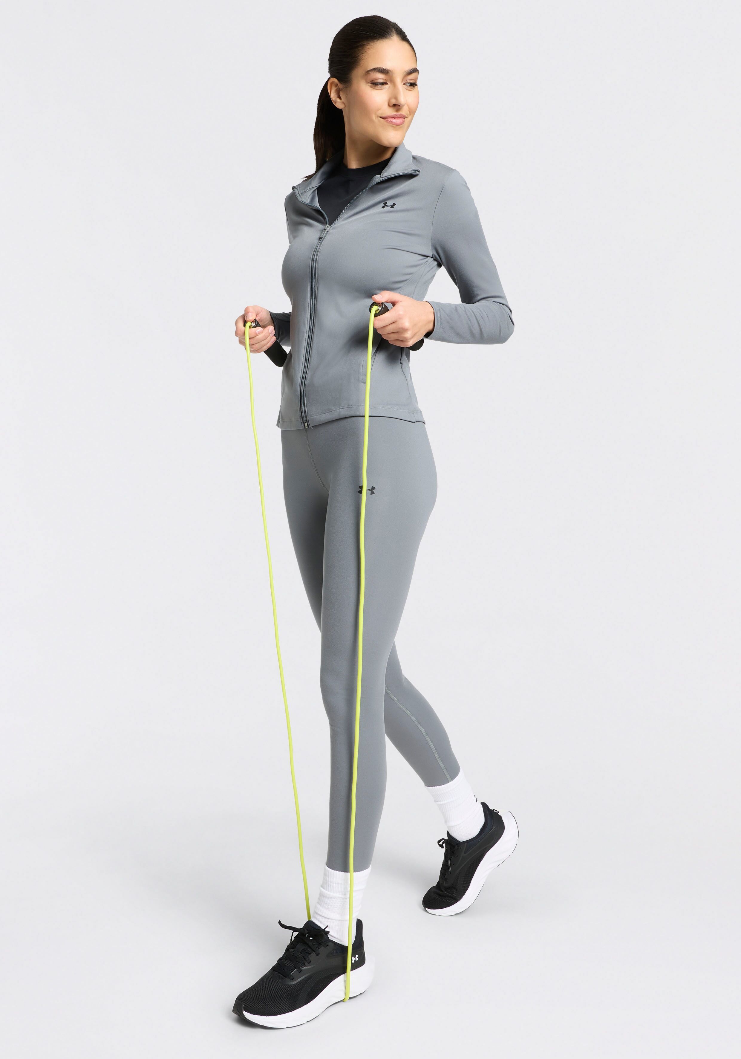 Trainingsshirt UNDER ARMOUR "MOTION FITTED SS EMEA", Damen, Gr. L, schwarz (schwarz,, weiß), Obermaterial: 80% Polyester, 20% Elasthan, Shirts Trainingsshirt, atmungsaktives Material, mit 4-Wege-Stretchstoff, schnell trocknend schwarz,, weiß L