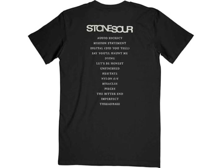 Stone Sour T Shirt Audio Secrecy Square Band Logo nieuw Officieel Mannen Zwart S