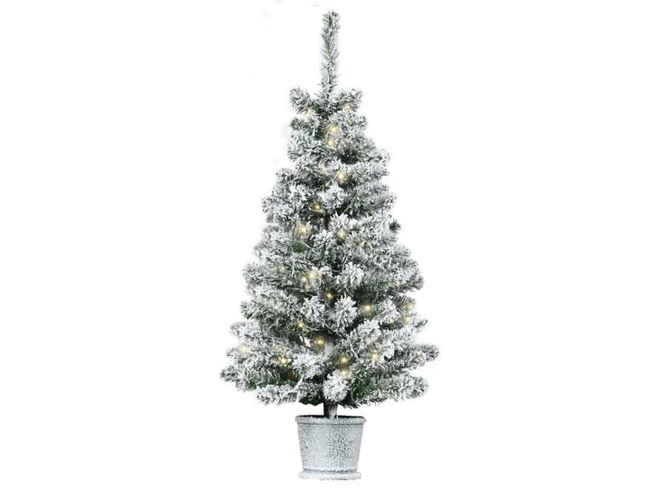 Homcom Künstlicher Weihnachtsbaum mit LED-Leuchten, 90 cm Christbaum mit 116 Spitzen, Grün, Kunststoff, 90 cm, Dekoration, Weihnachtsdekoration, Christbaum & Zubehör