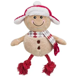 TRIXIE Lebkuchenmann, Spielzeug, für Hund, Polyester/Baumwolle, 34 cm, mit Sound, mit Schnur