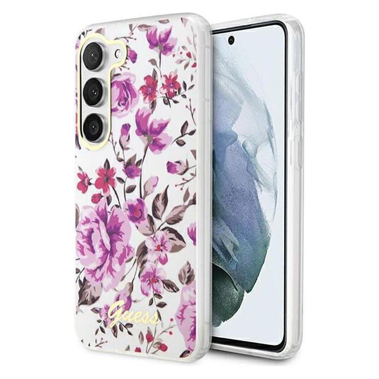 Guess GUHCS23MHCFWST S23+ S916 white/white hardcase Flower Collection (Samsung Galaxy S23+) (GUE002682-0)
