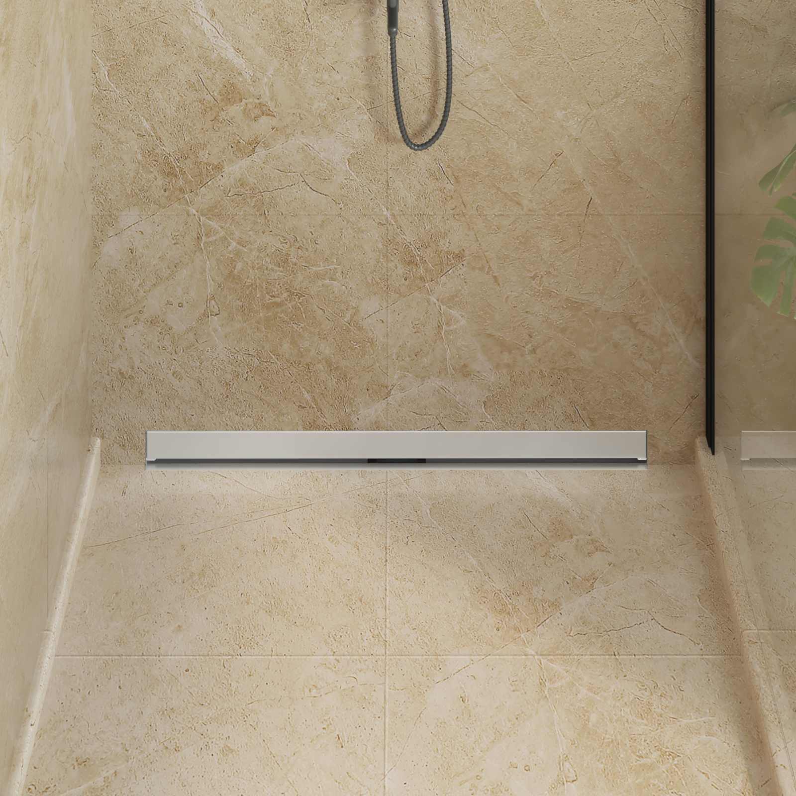 vidaXL Drain de Douche Monté au Mur Argenté 90 cm Acier Inox 304
