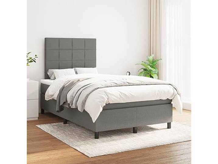 KTHLBRH Bettgestell, Grau, Beton, aus technischem Holz Einfache Montage, unfertige Rückseite, platzsparendes Design, einfache Pflege