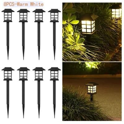 Inspire Select 8 Pack Solar Pathway Lights Outdoor Waterproof LED Garden Landscape Walkway Lights warm White 0 5w 8 Pack