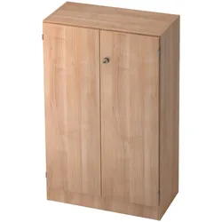 bümö office Aktenschrank abschließbar, Büroschrank klein aus FSC-Holz, 80cm breit in Nussbaum - abschließbarer Schrank, Büroschrank abschließbar,