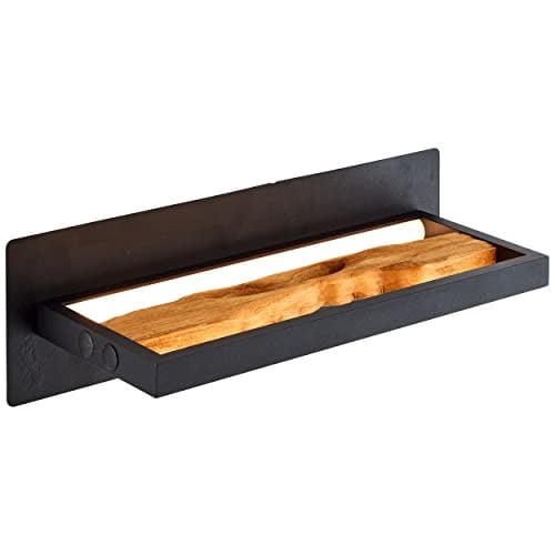Brilliant Chaumont LED Wandlamp Zwart/Hout, 930 lumen, Warm wit