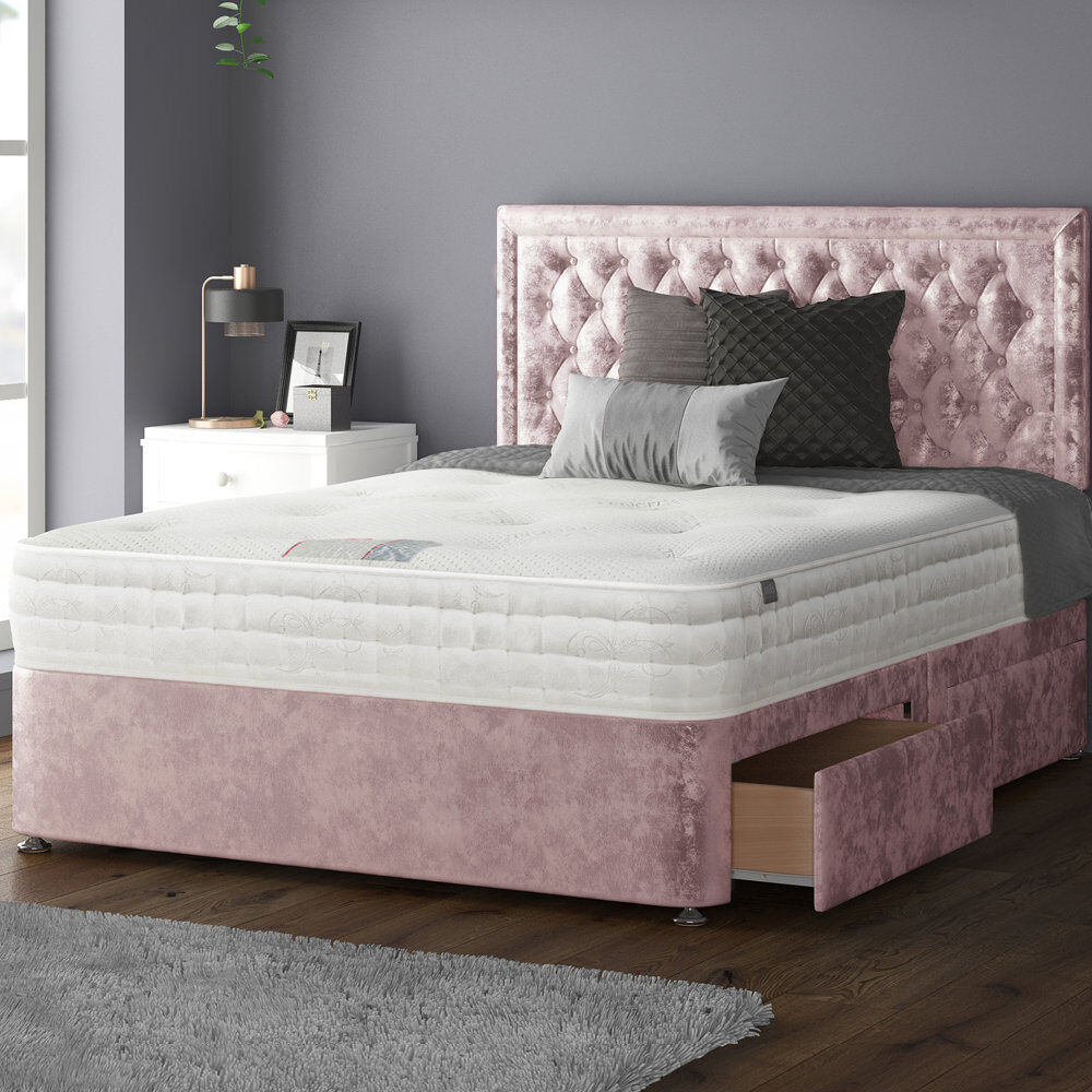 Rosdorf Park Fan Upholstered Drawers Bed Pink Super King (6')
