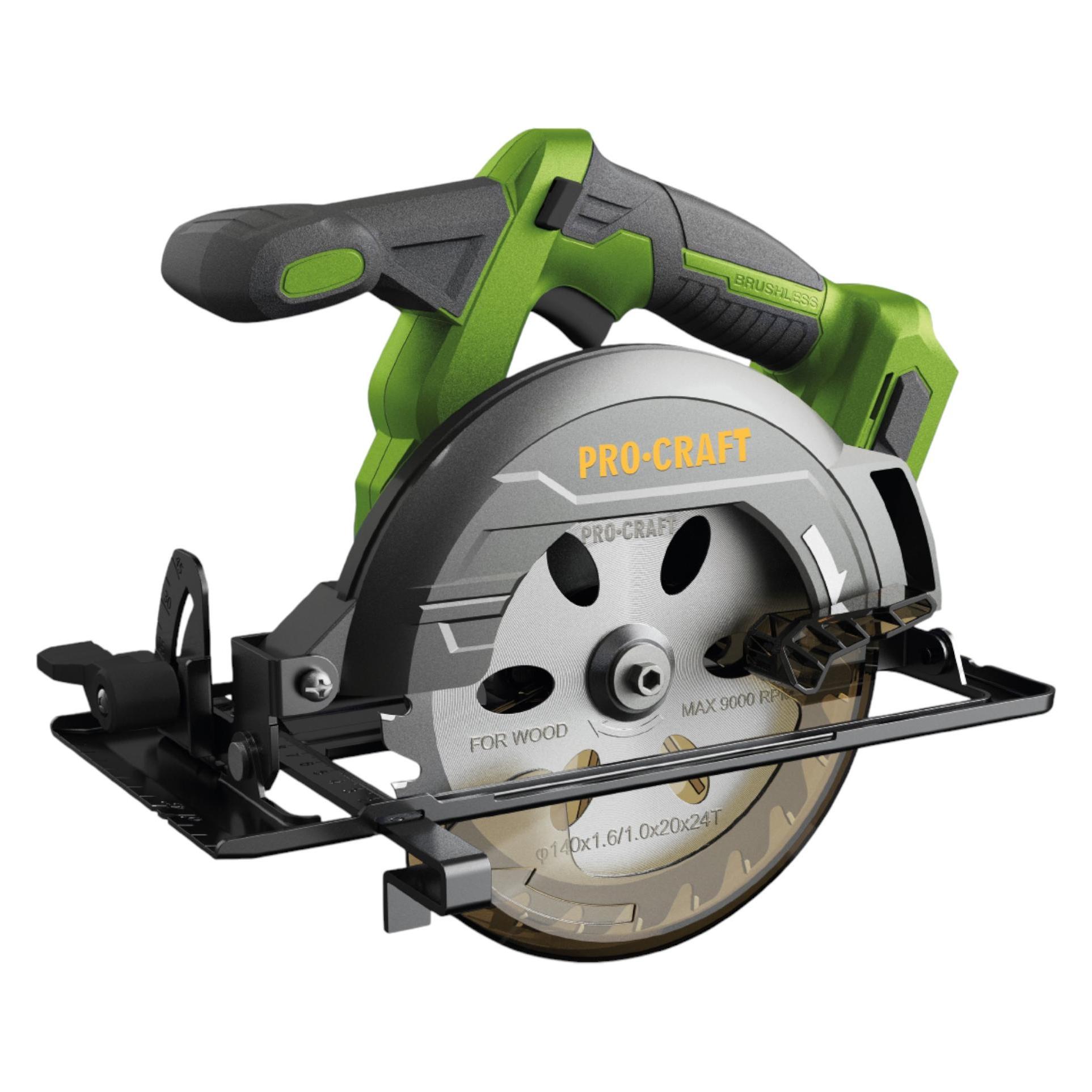 Procraft PCA32-BB Akku Handkreissäge 20 V 165 mm Brushless + 1x Akku 2,0 Ah - ohne Ladegerät (PCA32-BB)