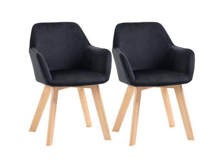 FELIXLEO Esszimmerstuhl Esszimmerstühle 2er-Set modernes Design Samtoptik Kautschukbaumholz (1 St)